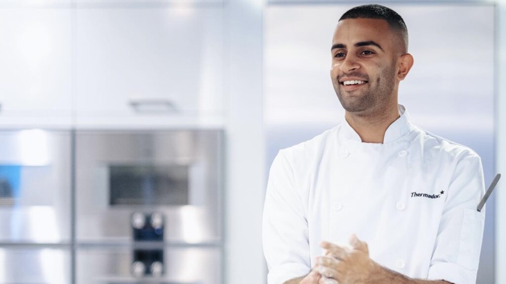 Toronto-based Luxury Private Chef Service by Chef Imrun Texeira pictured in kitchen